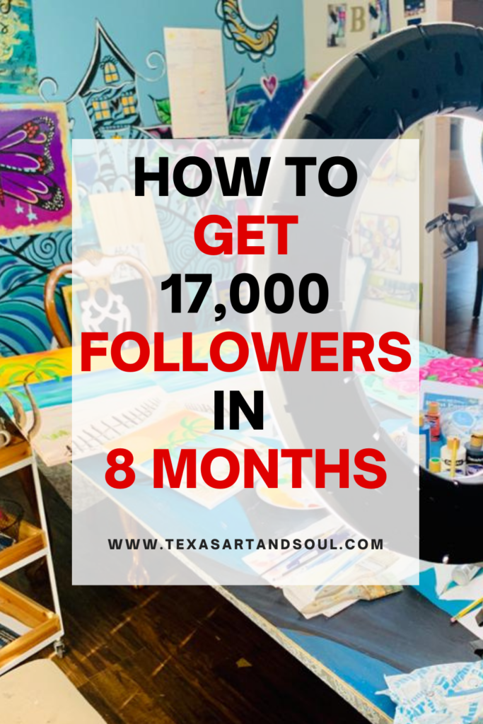 How to get 17,000 followers in 8 months Pinterst Pin with picture of art studio