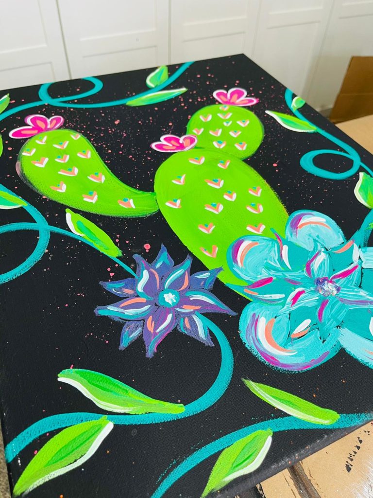colorful cactus painting