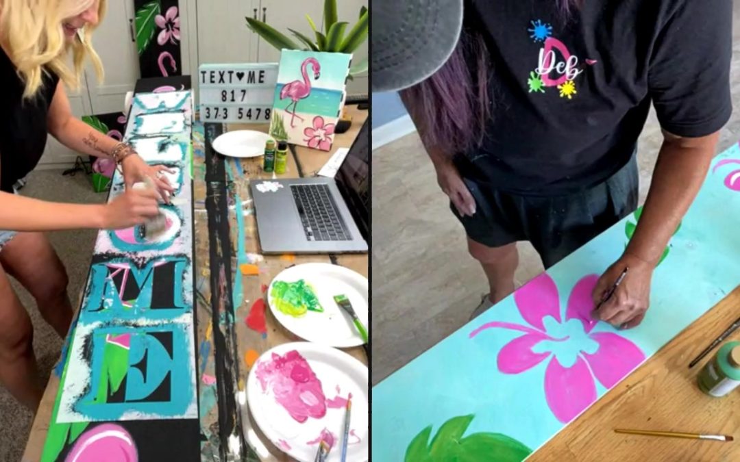 Flamingo Porch Sign Painting Designs for Summer Décor