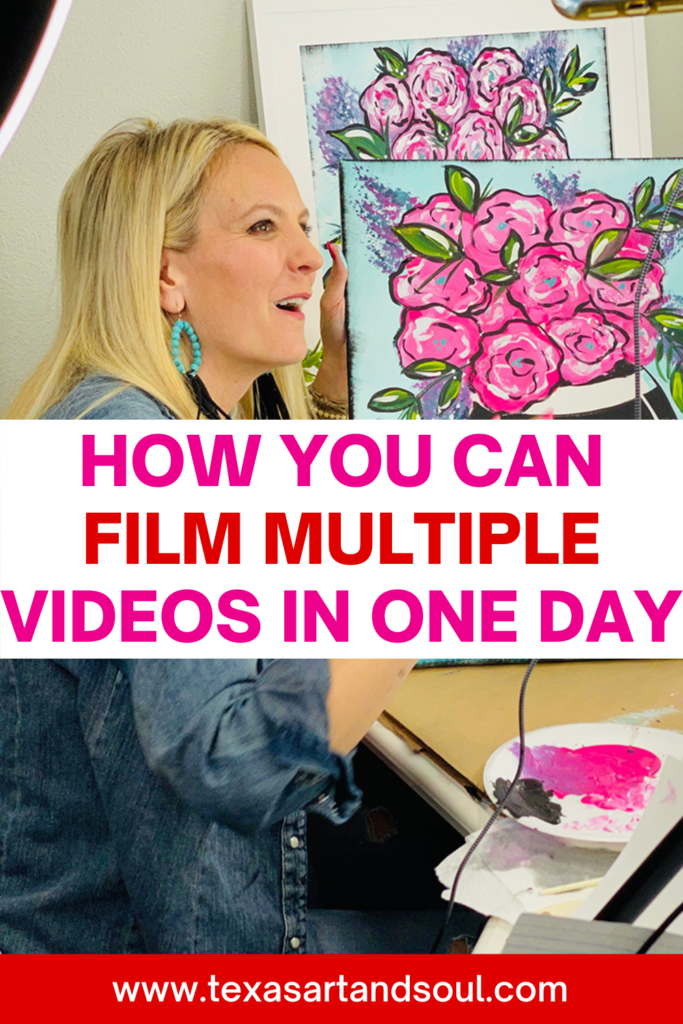 How you can film multiple videos in one day with image of Heidi Easley going live on facebook