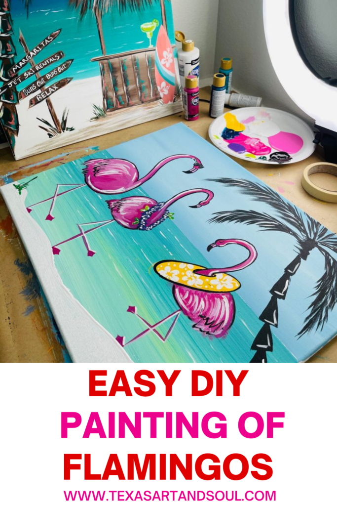 easy diy painting of flamingos with image of acrylic painting of flamingos