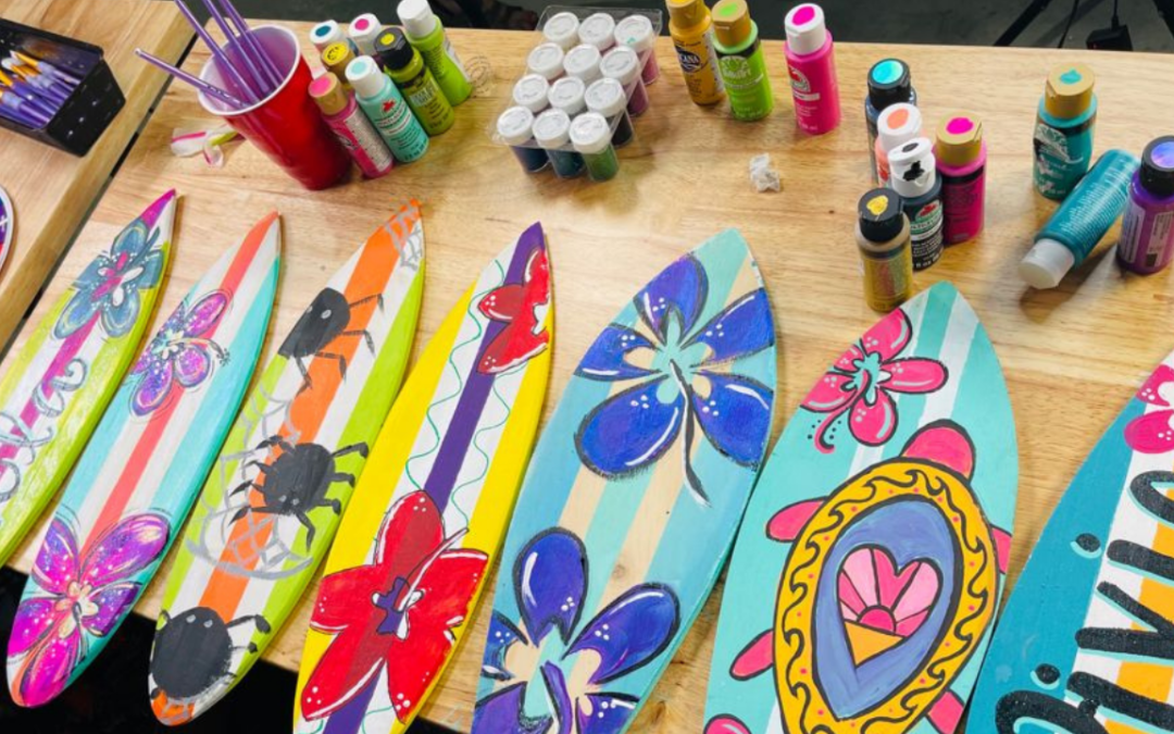Step-by-Step Painting Tutorial | How to Paint Adorable Mini Decorative Surfboards