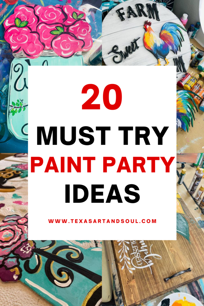 20 Must try paint party ideas with image of various paintings