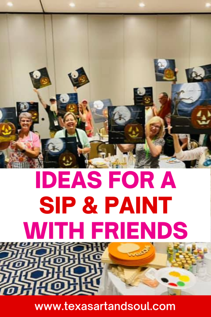 Ideas for a sip and paint with friends pinterest image