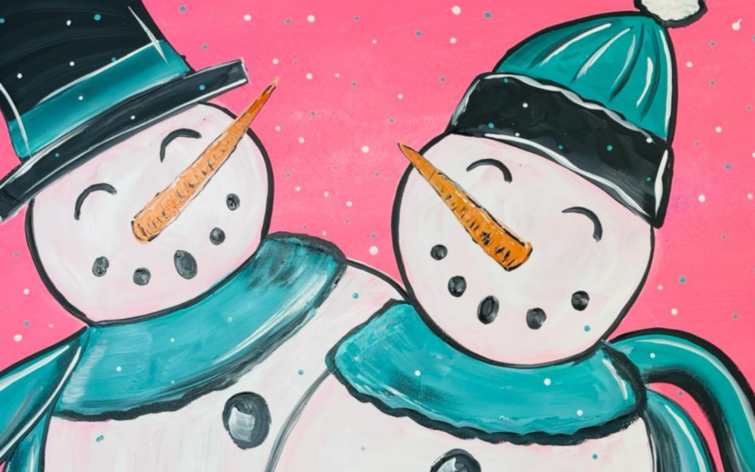 Easy Way to Paint a Whimsical Snowman Couple