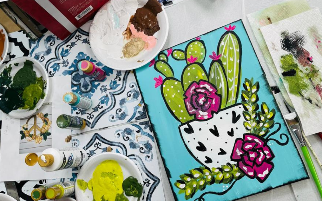 FREE Step-by-Step Painting Tutorial | Colorful Spring Cactus
