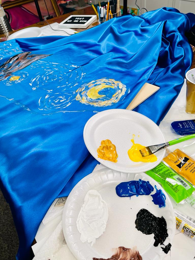 painting starry night on a dress