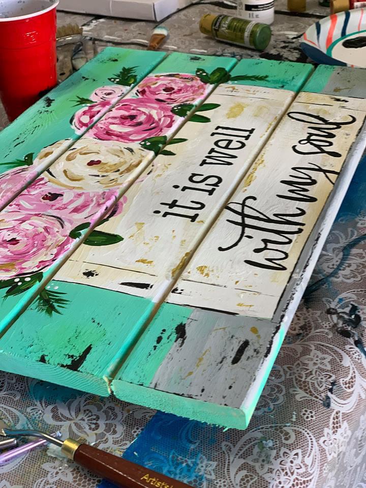 painting wood sign with quote