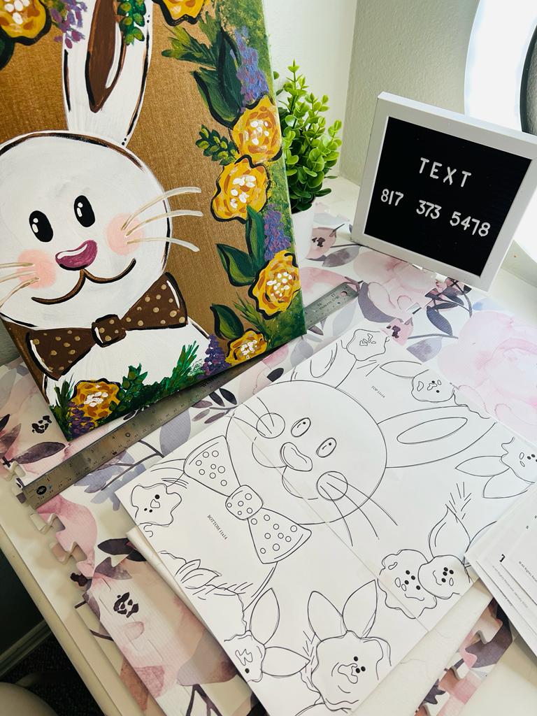 canvas tracer woodland bunny painting