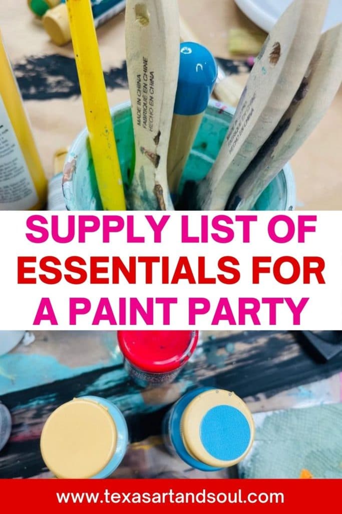 paint party essential supplies pinterest image