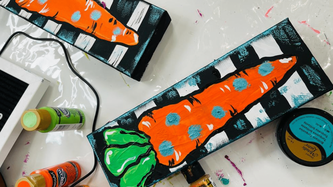 Paint This Festive Carrot Painting {Step by Step Directions + Video}